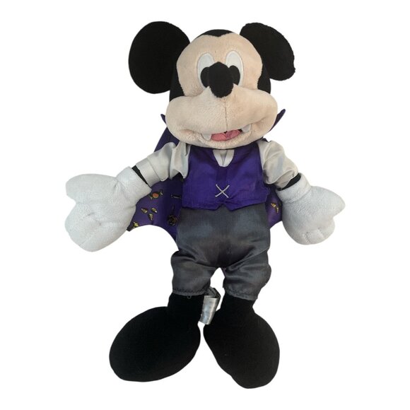 Vintage Disney Store Dracula Mickey Mouse Plush – Halloween Vampire Costume – 14 - Picture 1 of 6
